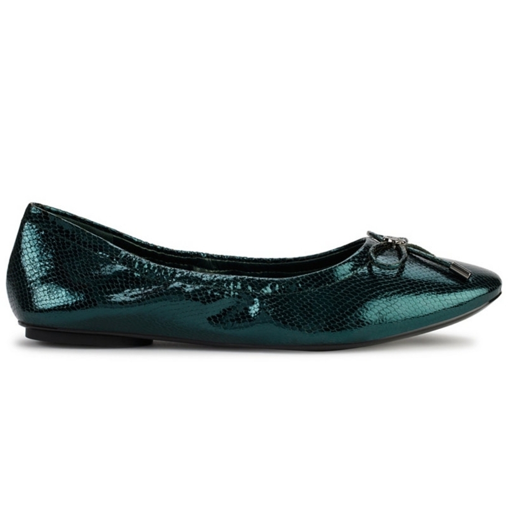 Karl Lagerfeld Velma Almond Toe Forest Green Ballet Flats - Picture 5 of 12